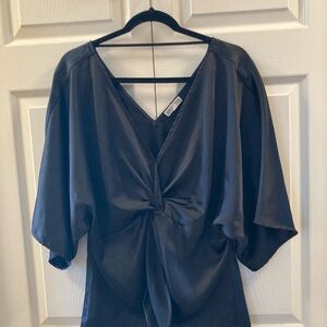 Elegant Black Satin Blouse